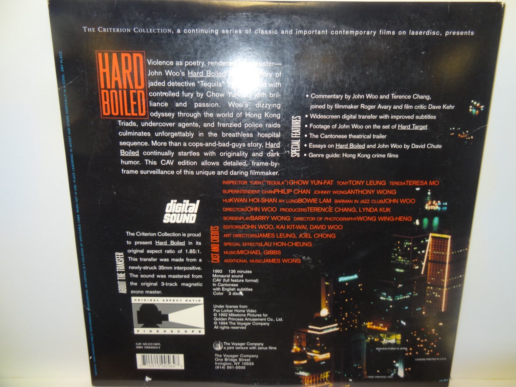 Tutti i DVDs: Laserdisc Hard Boiled Criterion Collection 3 Discs – Usato da luzern venduto da musicandart 1