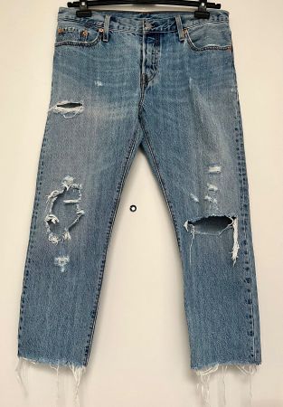Levi's 501 CT W29 L32 Destroyed Damenjeans Boyfriend