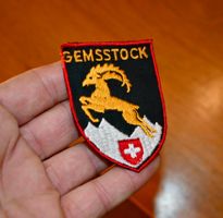 VINTAGE Badge GEMSSTOCK nos ST. GALLER STICKEREI