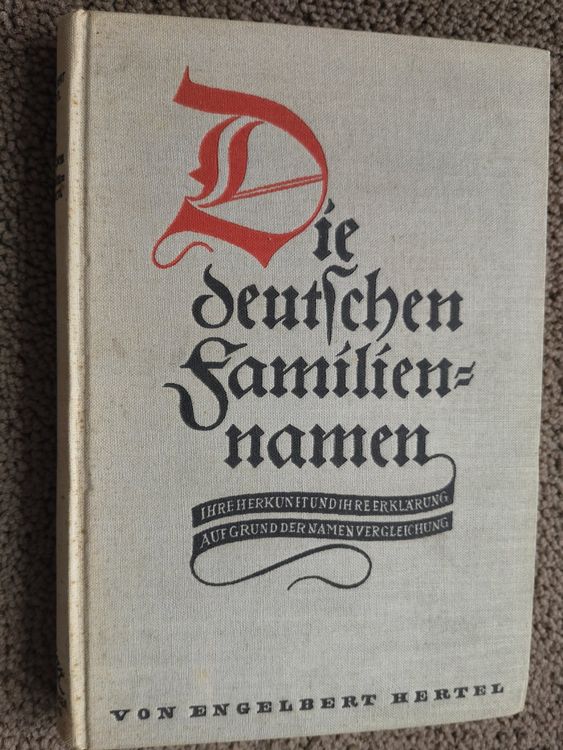 Die Deutschen Familiennamen *Herkunft Und Erklärung | Kaufen Auf Ricardo