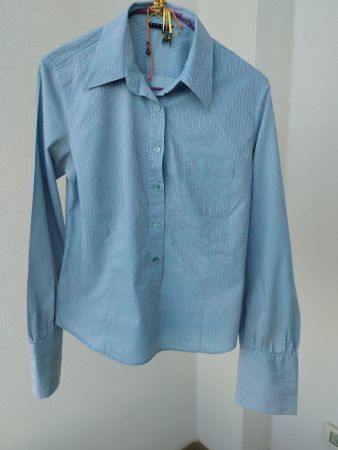 Sisley Damenbluse gestreift blau Gr. M Baumwolle Büro El...