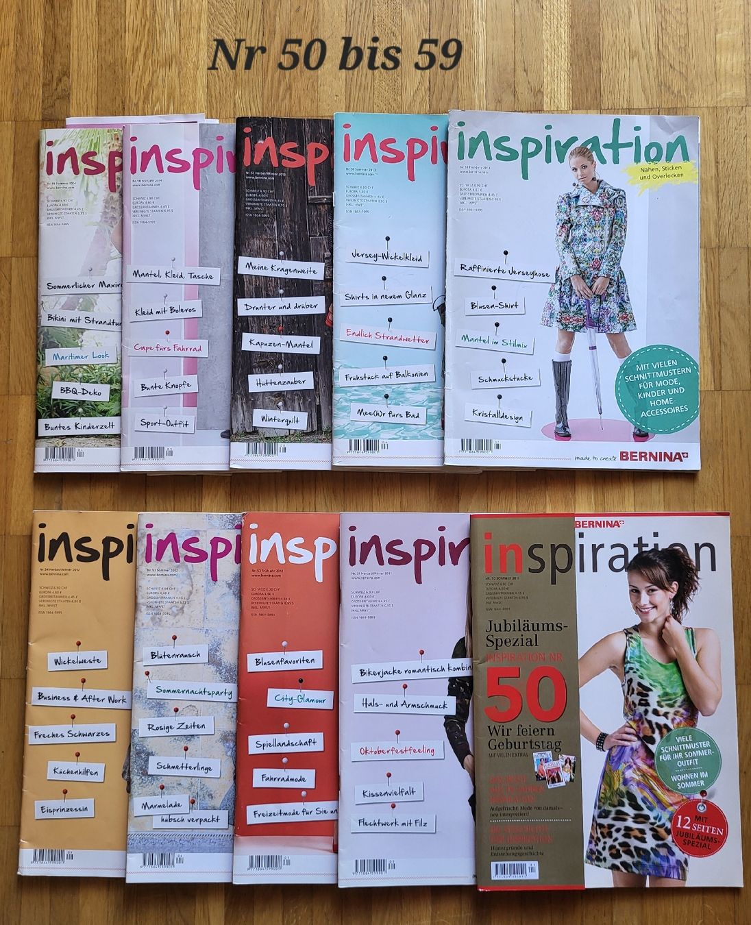Schnittmuster: Schnittmuster Inspiration Hefte Nr. 50 bis 59 – Gebraucht aus Winterthur von Baer49