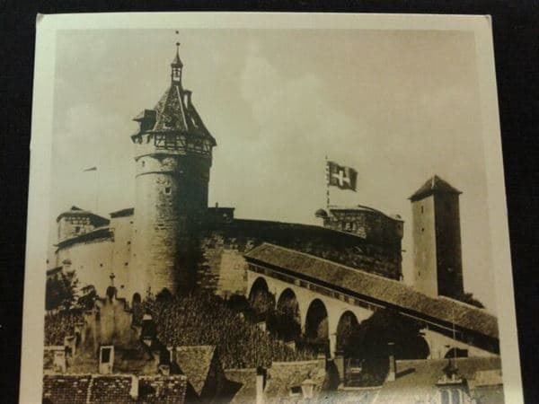 Cartoline postali: Schaffhausen Rheinbrücke mit Munot – Usato da Schaffhausen venduto da vintageworld 5