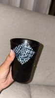 Ceramic cup black with pattern like new