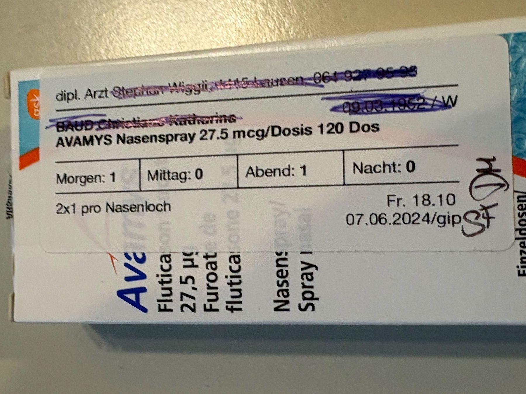 Attrezzature mediche: Nasenspray Avamys, original verpackt – Nuovo e nell'imballaggio originale da Lausen venduto da Zotty1 1