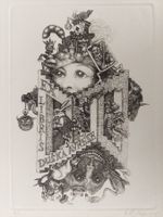 Exlibris Alice im Wunderland - Original Radierung signiert