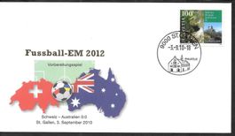 Sonderbrief Fussball EM 2012 Vorbereitung Schweiz Australien