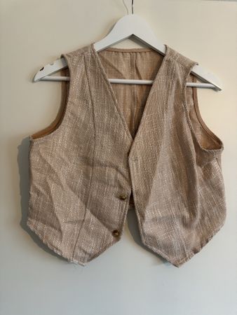 Pantalon d'été beige et gilet assorti, Taille 38/M ✨