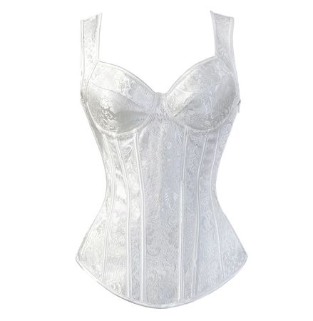 Korsett Brokat Gothi Corset brocad gothic blanc S M L XL XXL