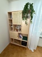 Bücherregal – Birke/Rattan – 100 x 185 cm