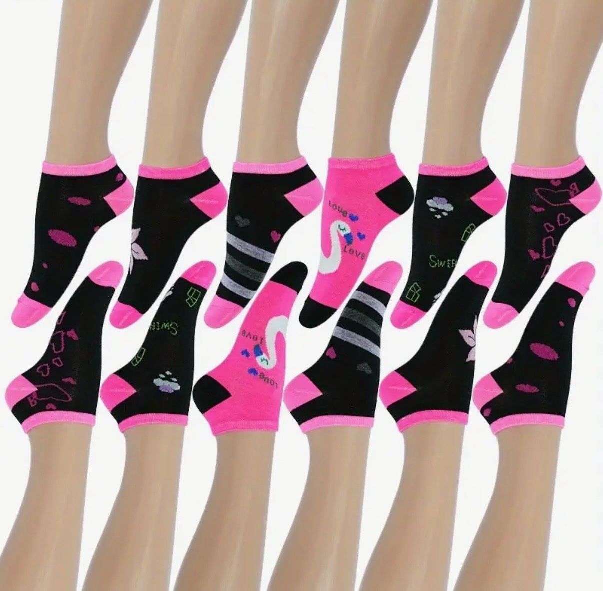 Socken: 6 x Sneaker-Socken-verschiedene Motive- Einheitsgrösse 36-40 – Neu und originalverpackt aus Teufenthal AG von MeineSchatztruhe