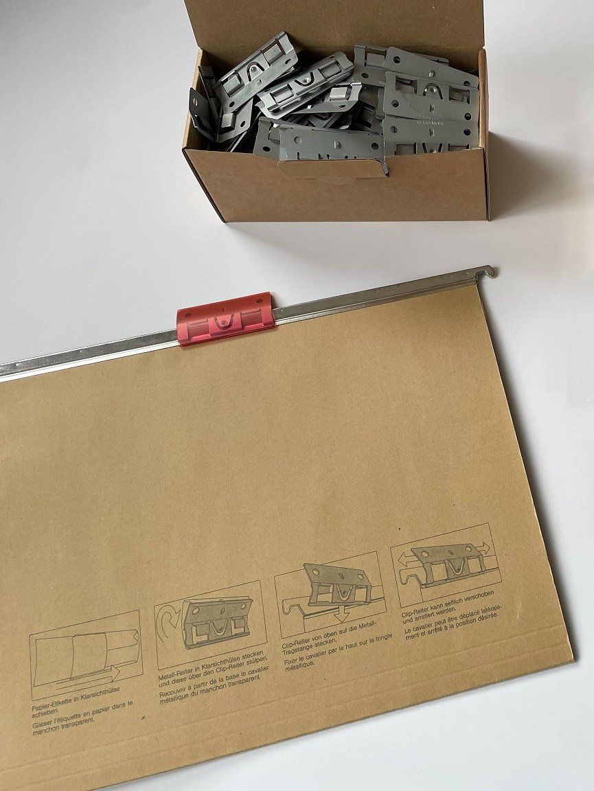 Raccoglitori: 50 x Hängeregister-Mappen mit Metallclips – Usato da Neunkirch venduto da liquidationen_8152