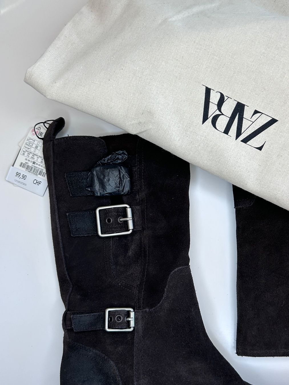 Zara Scarpe da donna: NEW Zara Buckled Split Suede Leather Ankle Boots – Nuovo e nell'imballaggio originale da St. Gallen venduto da look-twice 7