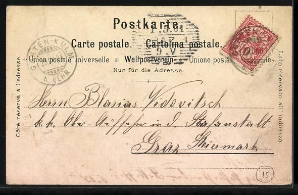 Cartoline postali: Litho Gurten-Kulm, Ortschaft mit Restaur – Usato da Berlin venduto da bartko-reher 1