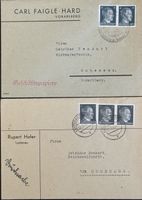Deutsches Reich 2 Briefe Vorarlberg Hard Lustenau 1944