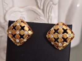 Original Swarovski Ohrclipse Vintage vergoldet