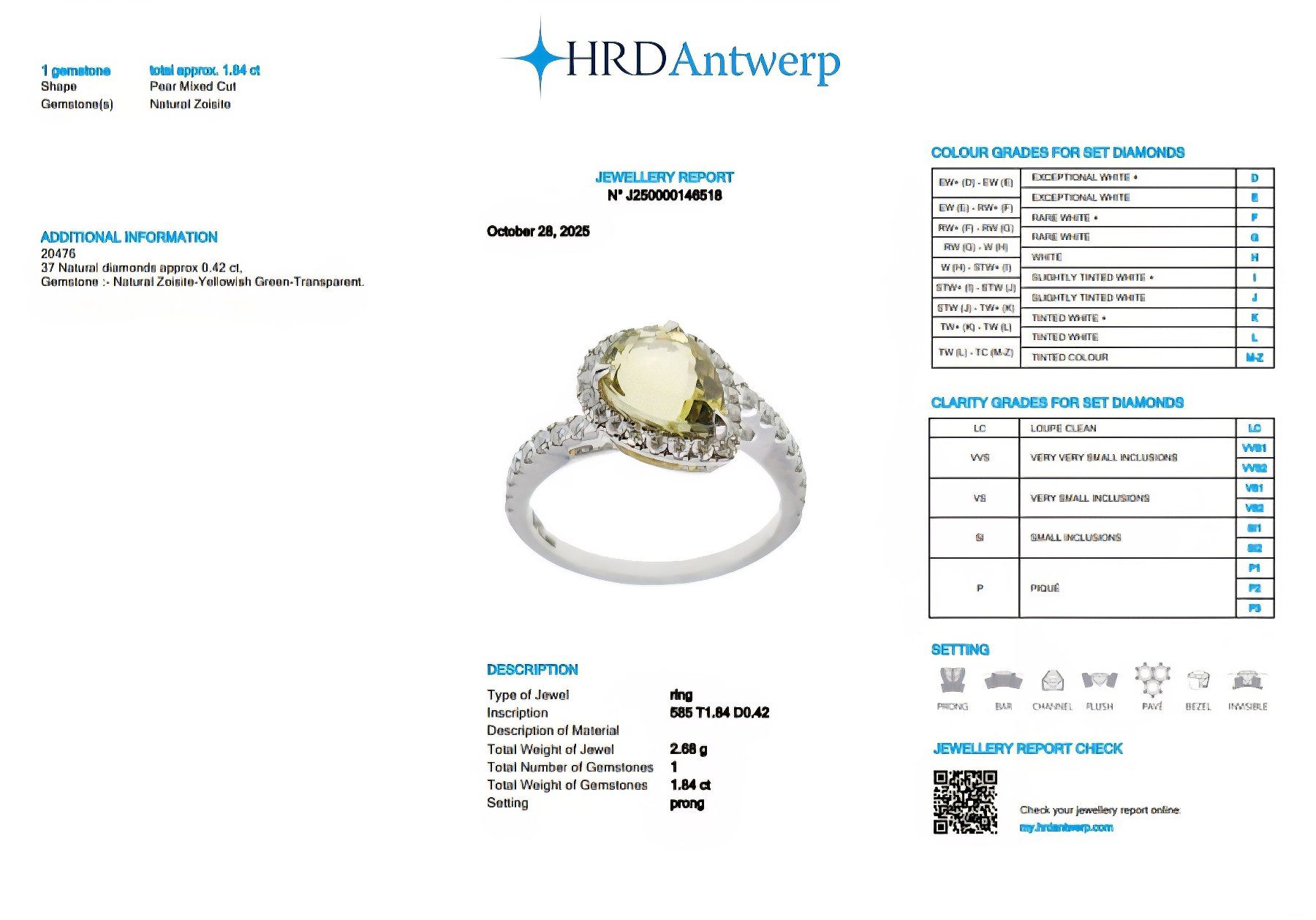 Anelli: Zoisit-Ring 14k Weissgold 1,84ct – Nuovo e nell'imballaggio originale da Illnau venduto da Juwelier_Mahler_GmbH 4