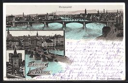 Litho Basel, Rheinansicht, Spalenthor, O