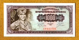 Yugoslavia 1000 dinara 1963 UNC