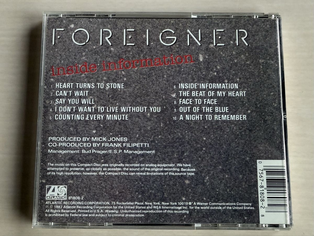 CD: Foreigner - Inside Information (CD) – Usato da Oberried Brienz venduto da Chyara 1