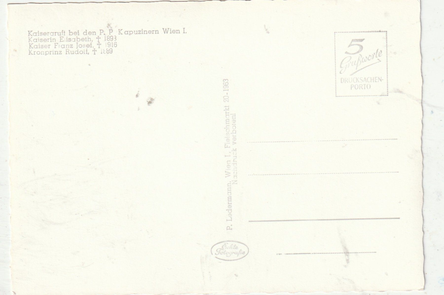 Cartoline postali: Wien Königsgruft – Usato da Lumbrein venduto da made02 1