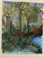 Magy Seiler Acrylgemälde Landschaft nicht signiert mit Bäume