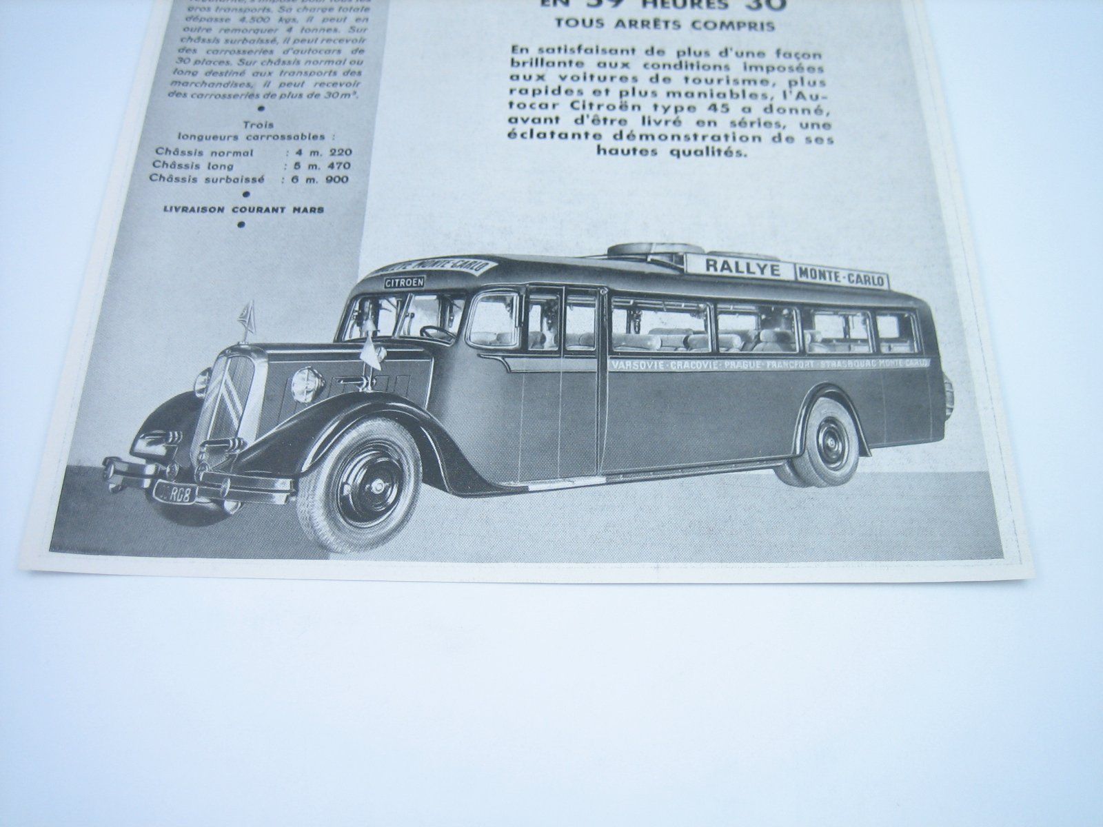 Foto & Immagini: Citroen Autocar altes Werbeblatt 1934 – Usato da Zürich venduto da Tomi118 1