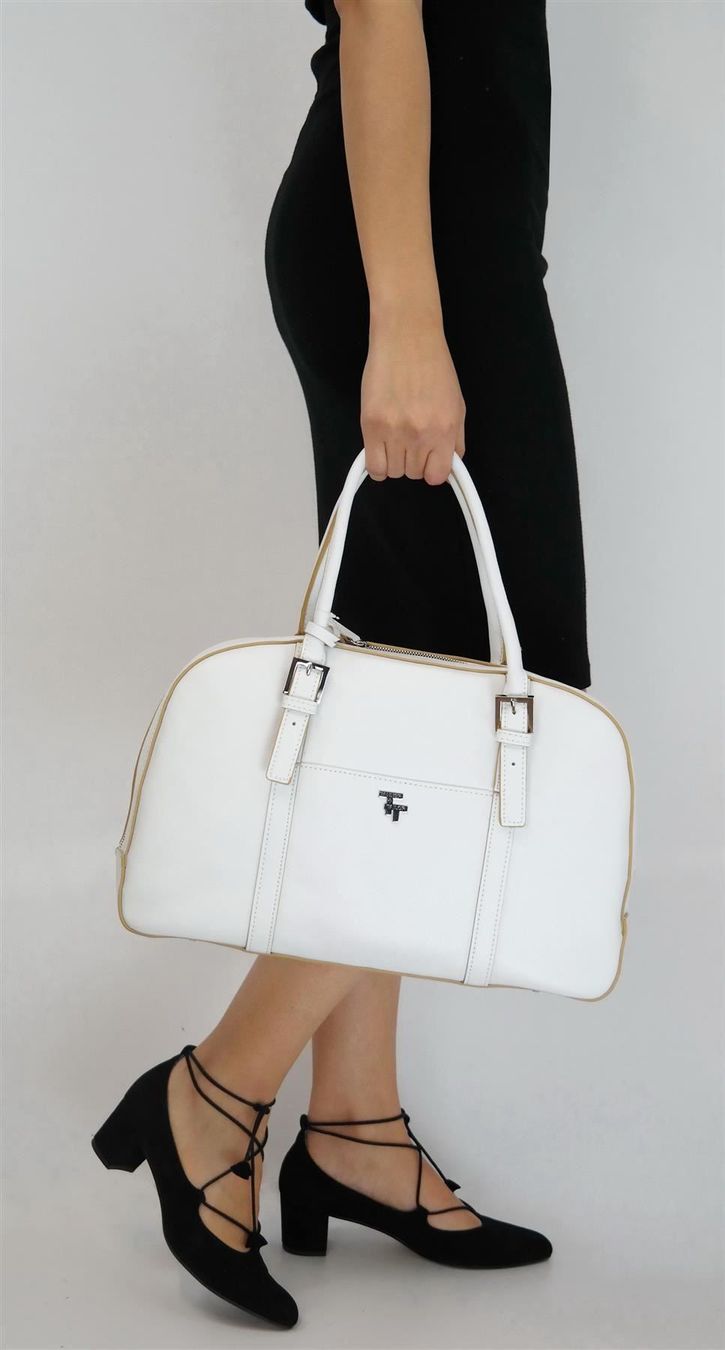 Valigie & Borse: Tasche Ledertasche/Echtes Leder/Laptoptasche/ weiss /NEU – Nuovo e nell'imballaggio originale da Wohlenschwil venduto da ABC-Vintage