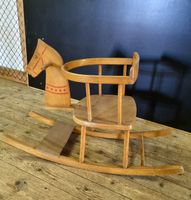 Antiker Schaukelstuhl / Schaukelpferd aus Holz  83×33×51