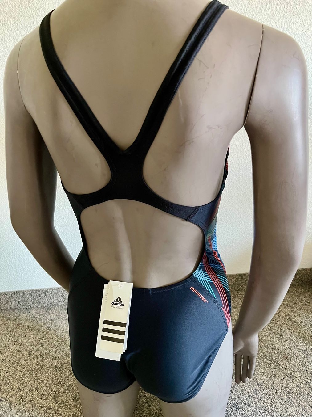 Adidas Costumi da bagno & Bikini: Original Adidas Badeanzug, Gr. 40, schwarz, gemustert – Nuovo e nell'imballaggio originale da Adliswil venduto da vette56 3