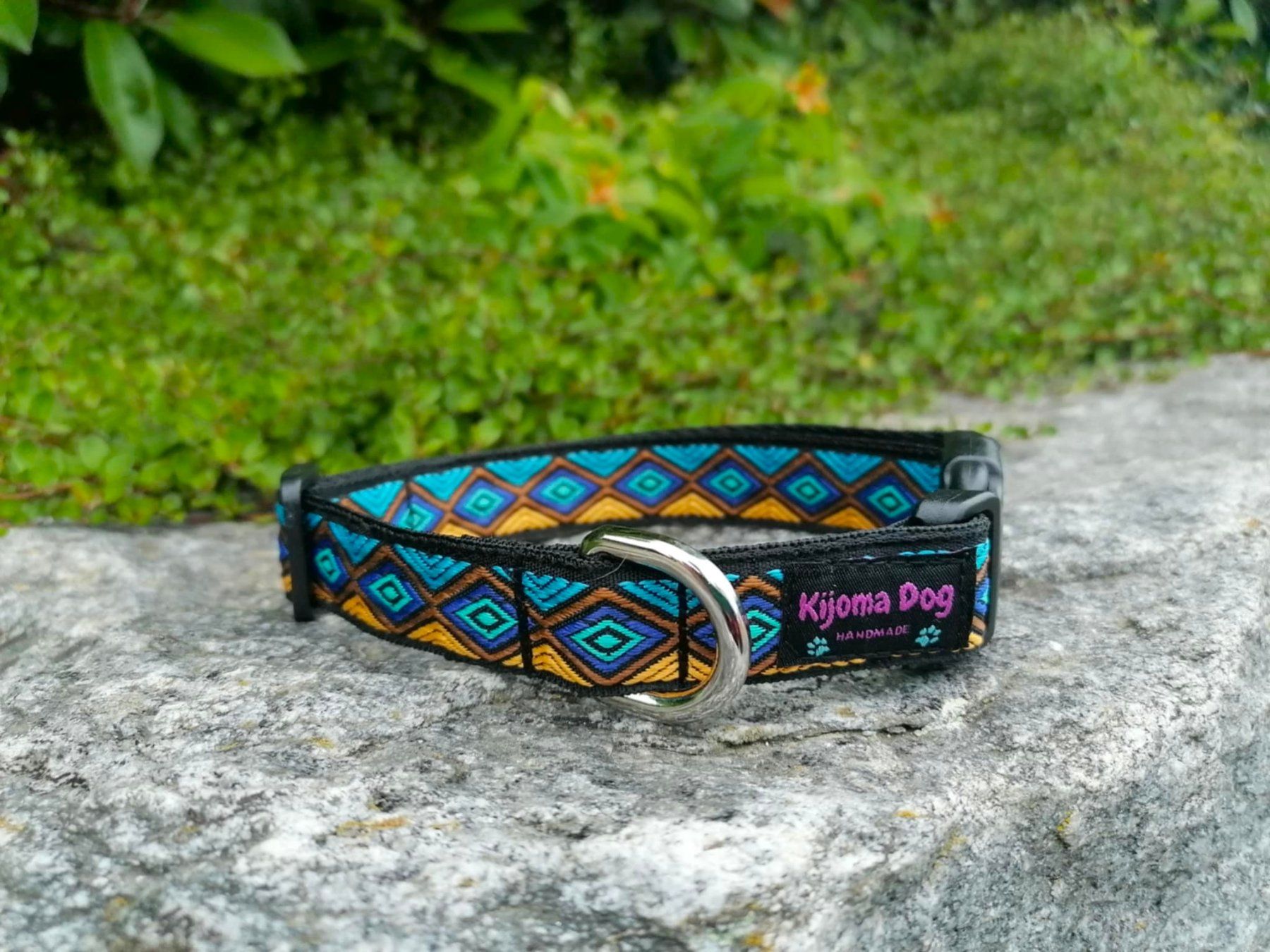Leine & Halsband: Hundehalsband 2cm "Medow" handgemacht – Neu und originalverpackt aus Grenchen von KijomaDog 1