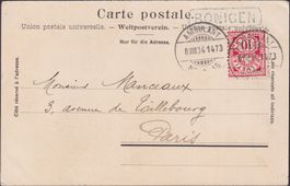 1904, Nr.61B auf Karte mit Stabstempel Bonigen per Bahnpost