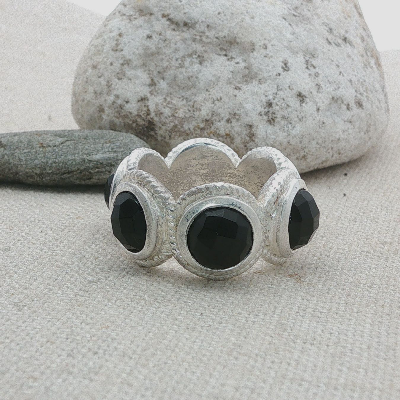 Olga Ribler Ringe: Statement Silber Ring 925 mit Onyx Grösse 56 – Neu (gemäss Beschreibung) aus Luzern von Schmuckoutlet 1