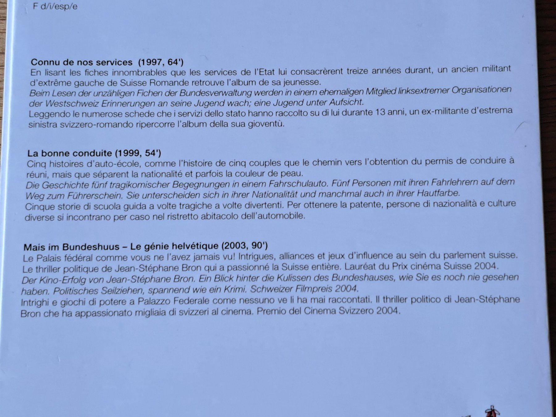 Tutti i DVDs: Jean-Stéphane Bron, Boxset mit 3 Dokumentar-Filmen – Nuovo (secondo la descrizione) da Unterseen venduto da Kanica 3