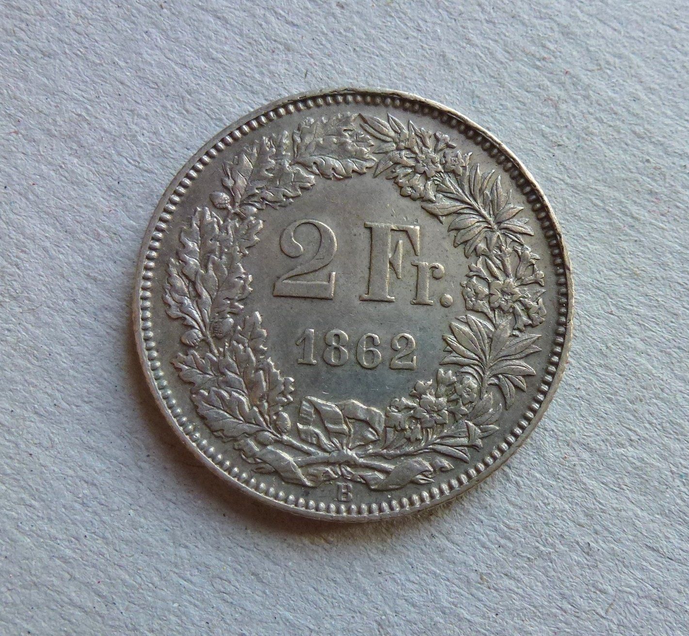 Tutti le monete: ++ 2.- Franken 1862, gute Erhaltung – Usato da Walkringen venduto da Casablanca777