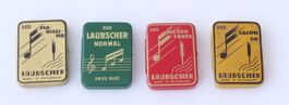 4 Schweizer Laubscher Grammophonnadeln Needles Dosen 30/40er