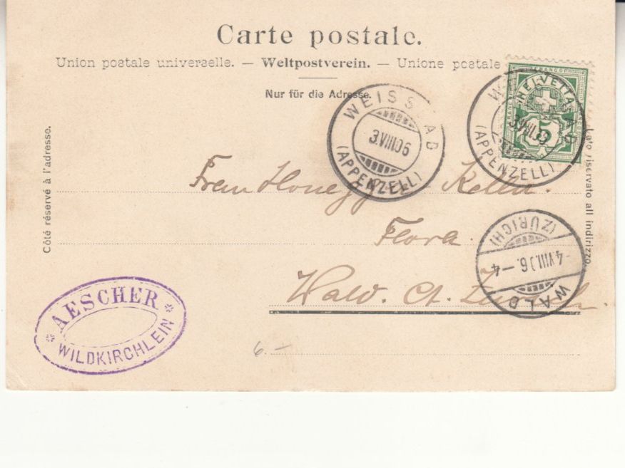 Cartoline postali: Wildkirchli 1926, mit ST Aescher – Usato da Bürglen TG venduto da StampGraf 1