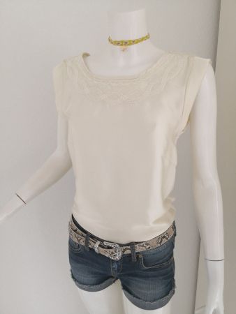 🤩MANGO SUIT SATIN TOP ECRU & STICKEREI NEU & GUCCI P.