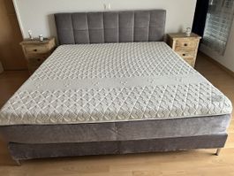 Boxspringbett Superba Liz 180x200 cm grau Neuwertig 2Jährig