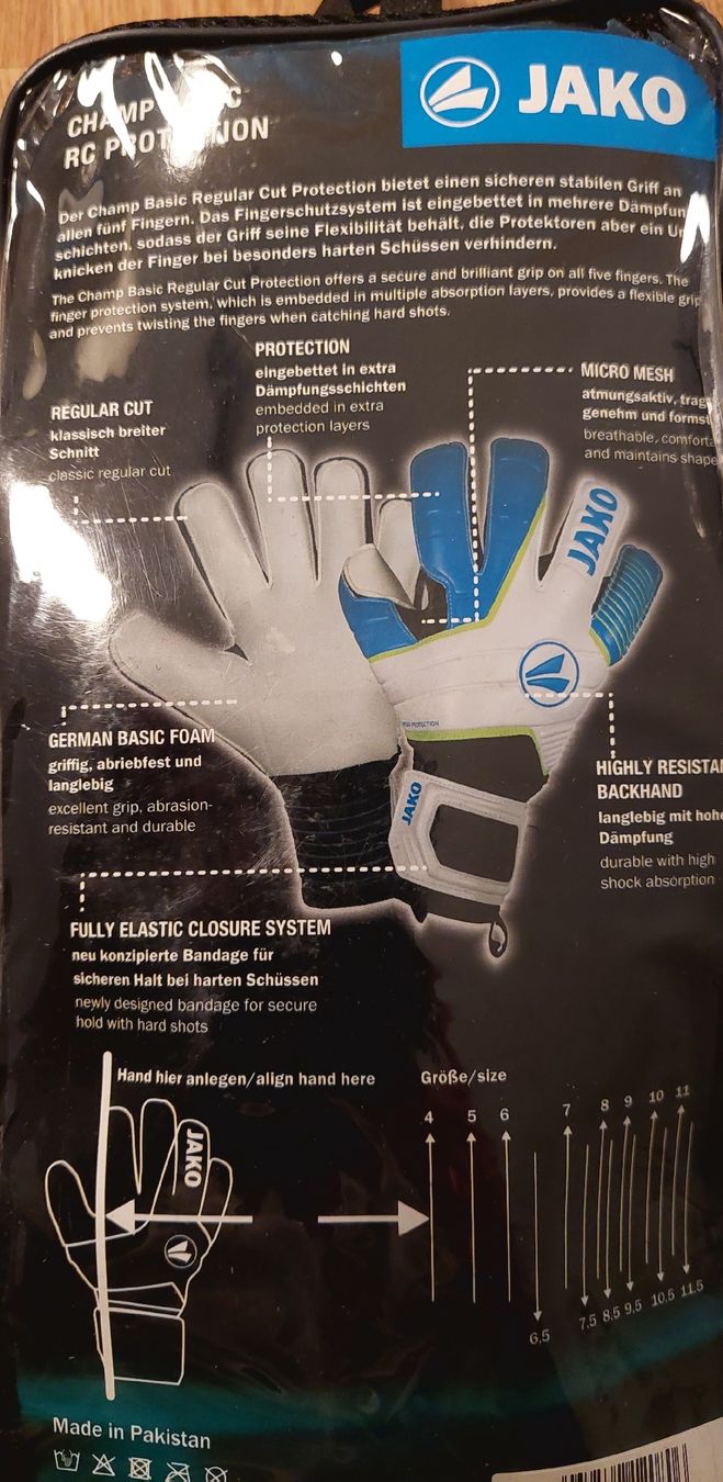 Jako Guanti & manicotti: Neu! Jako Torwarthandschuhe Champ Basic RC Protection Gr.6 – Nuovo e nell'imballaggio originale da Zürich venduto da lehmi1 2
