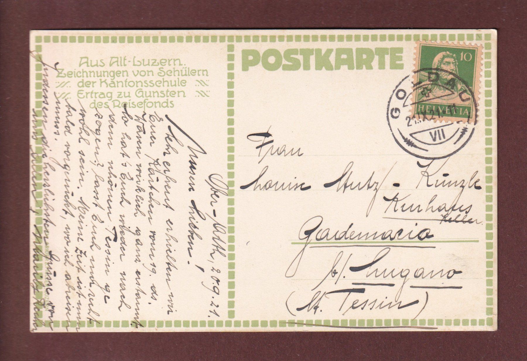 Ansichtskarten: KLOSTER WESEMLIN - 1921 – Gebraucht aus Pully von nicecards 1
