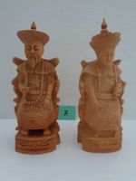 China Kaiserpaar 1930 aus Holz geschnitzt