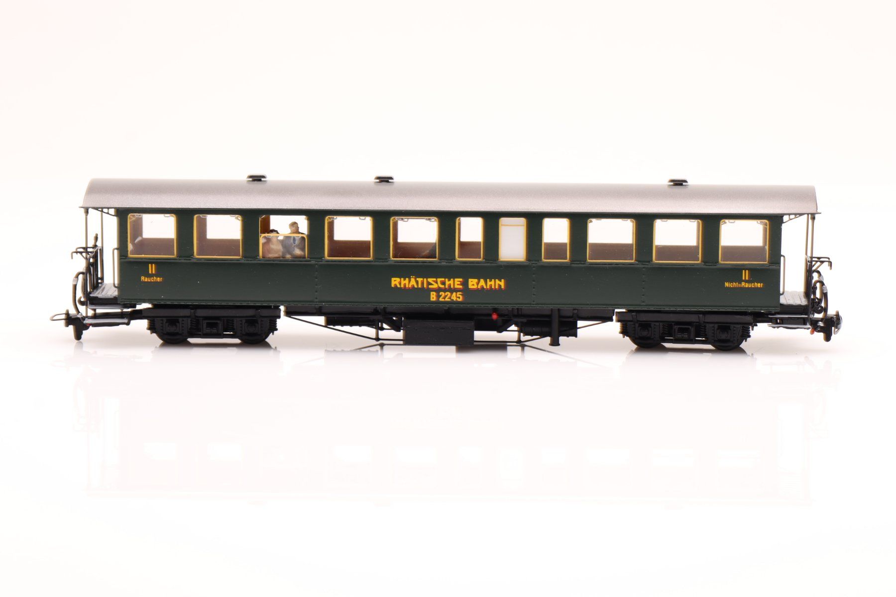 Wabu Modellini di ferrovie: Wabu 265.002 RhB Oldtimer 2. Klasse B2245 DC, H0m – Nuovo (secondo la descrizione) da Ried (Muotathal) venduto da Modellbahn.swiss 2