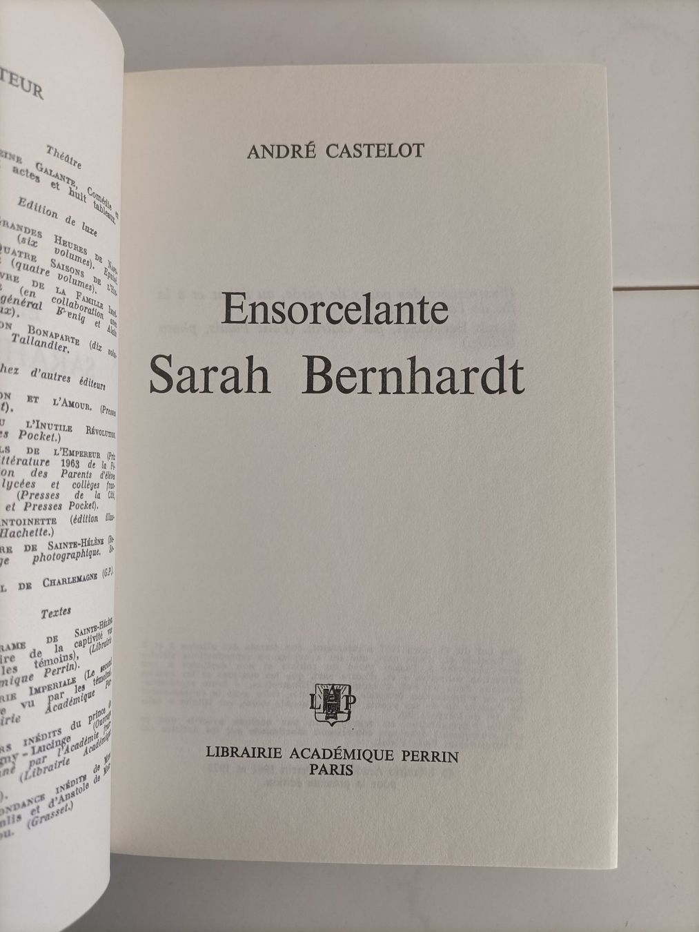 Bücher: Ensorcelante Sarah Bernhardt / André Castelot / Librairie ac – Gebraucht aus crans montana von AB3963 1