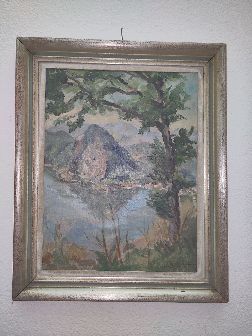 Dipinti: Gemälde Landschaft mit Berg und See, gebraucht – Usato da Derendingen venduto da Biberister 2