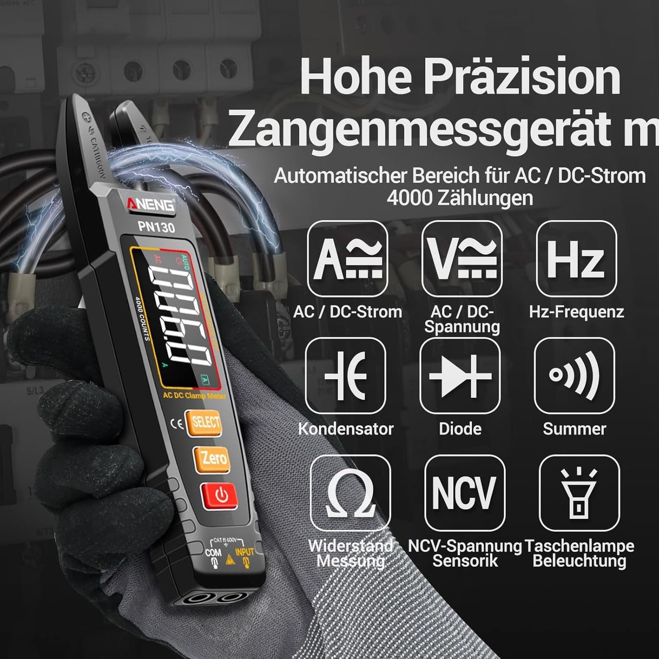 Misurare: Profi Digitale Strommesszange Multimeter mit Zubehör – Nuovo e nell'imballaggio originale da Châtelaine venduto da topshop.switzerland 1