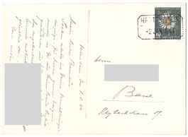 Bahnstempel Hertenstein (LU) 8-eckig auf AK nach Basel 1944