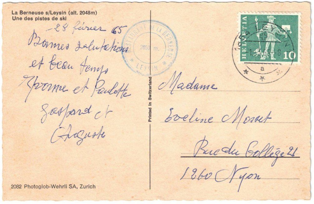 Cartoline postali: Leysin Berneuse mit Skilift Aï--Berneuse – Usato da Binningen venduto da Mountainrider 1