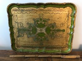 Altes florentinisches Tablett Serviertablett