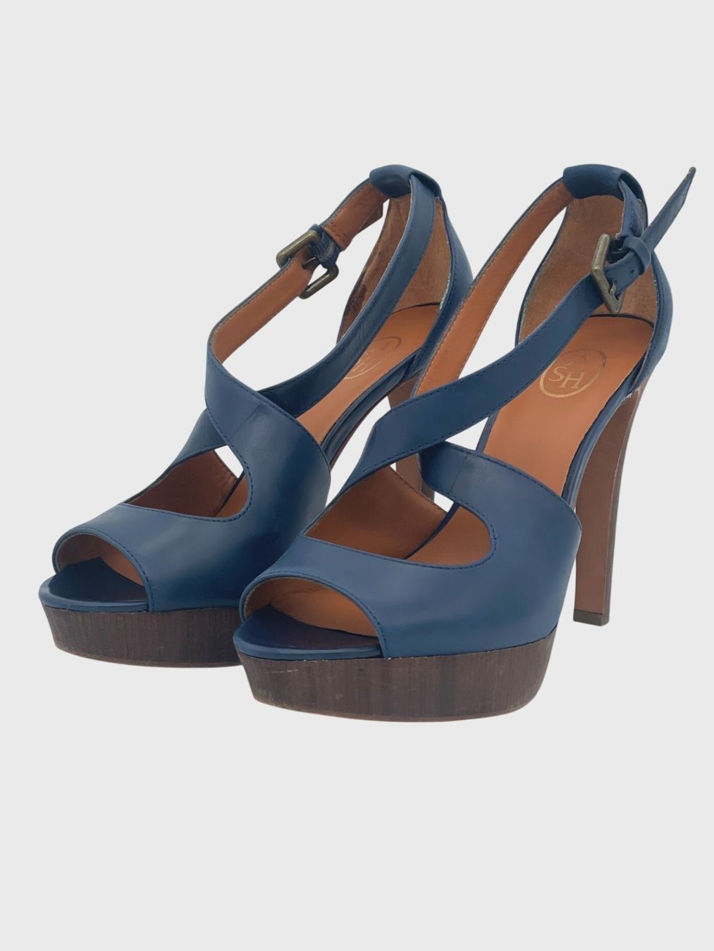 Ash Scarpe da donna: Ash Leather Sandale mit Absatz EU 38 Blau – Usato da Zürich venduto da shoe_shop 2
